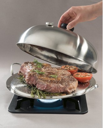 Plita Combo O'Plancha cu capac cu termometru, inox, inductie, 32 cm - MASTRAD